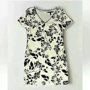White House Black Market WHBM Shift Dress Women’s Sz 4 Floral Back Zip Lined
